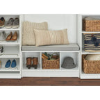 Banc de rangement 3 cubes Southbrook avec coussin gris
