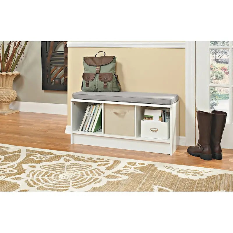 Banc de rangement 3 cubes Southbrook avec coussin gris