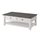 Table basse 2 tiroirs en bois massif Downington