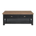 Table basse 2 tiroirs en bois massif Downington