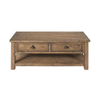 Table basse 2 tiroirs en bois massif Downington