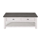 Table basse 2 tiroirs en bois massif Downington