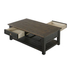 Table basse 2 tiroirs en bois massif Downington