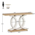 Console de 55 pouces avec base géométrique, table de couloir en bois, vintage