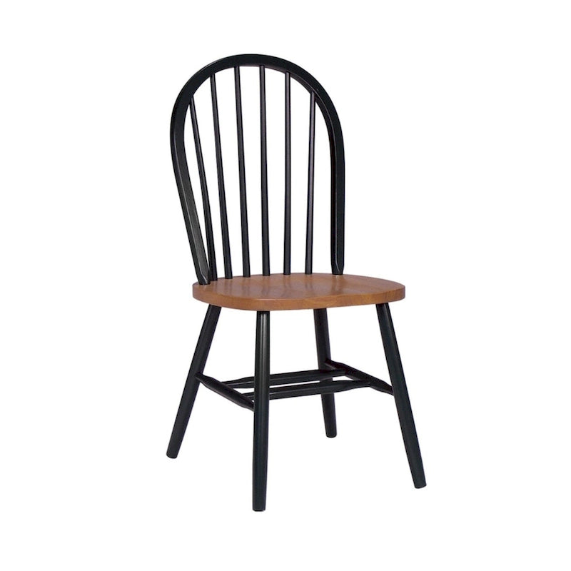 Chaise de salle à manger Windsor en bois massif à dossier à fuseaux