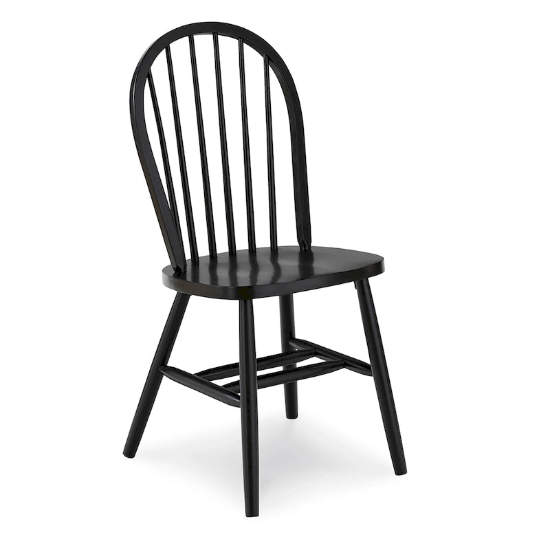 Chaise de salle à manger Windsor en bois massif à dossier à fuseaux