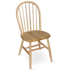 Chaise de salle à manger Windsor en bois massif à dossier à fuseaux