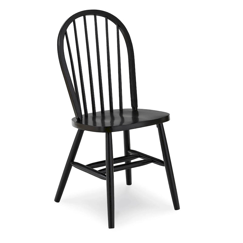 Chaise de salle à manger Windsor en bois massif à dossier à fuseaux