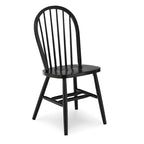 Chaise de salle à manger Windsor en bois massif à dossier à fuseaux