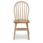 Chaise de salle à manger Windsor en bois massif à dossier à fuseaux