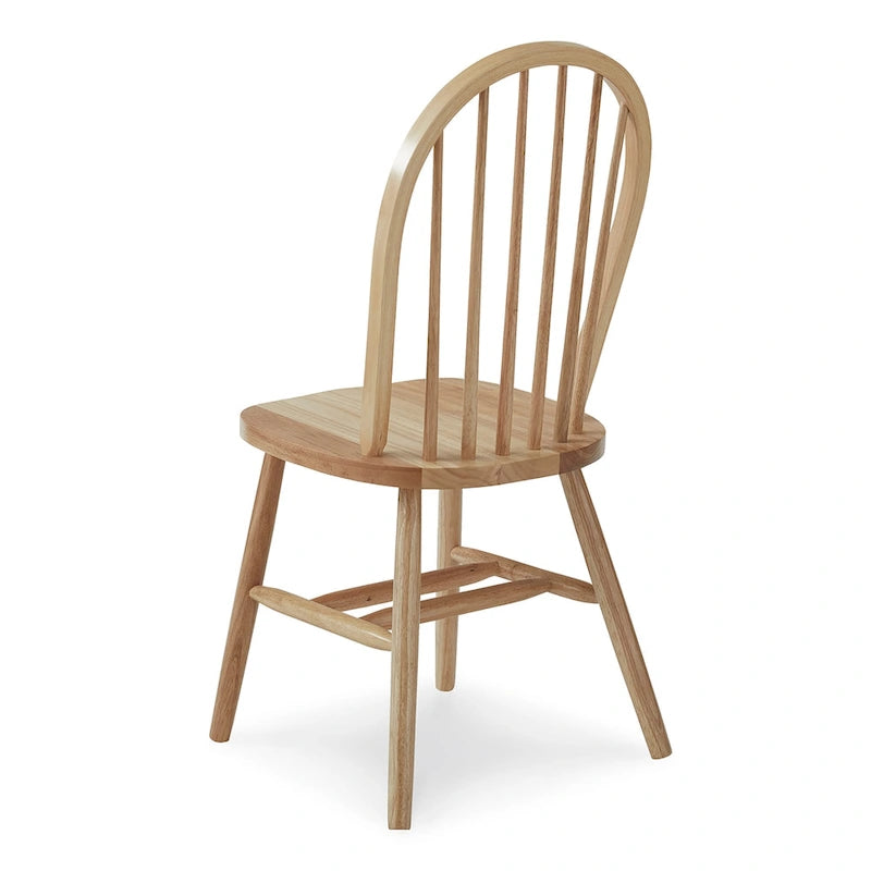 Chaise de salle à manger Windsor en bois massif à dossier à fuseaux
