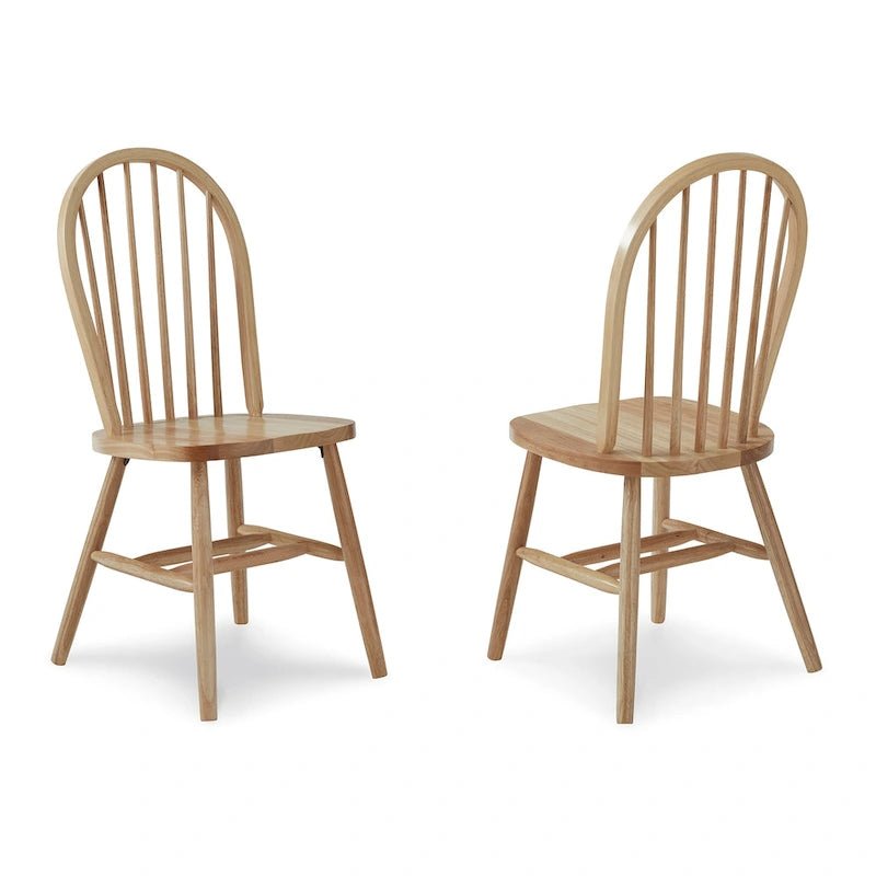 Chaise de salle à manger Windsor en bois massif à dossier à fuseaux