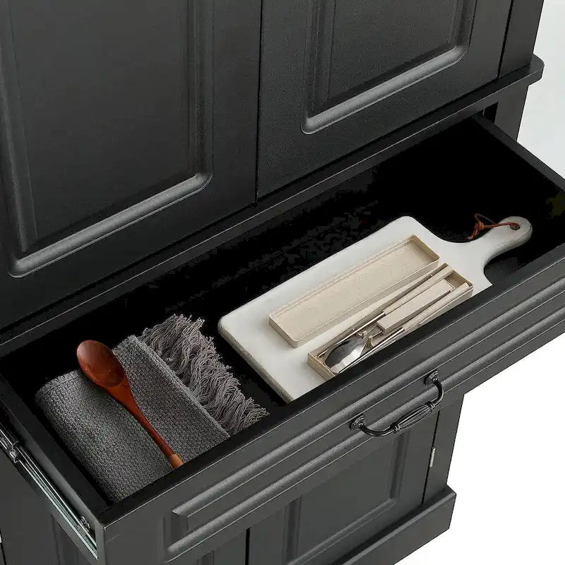 Armoire de cuisine autoportante de 71 po, Armoire de rangement haute avec tiroir et étagères réglables, Placard de sol à 2 portes