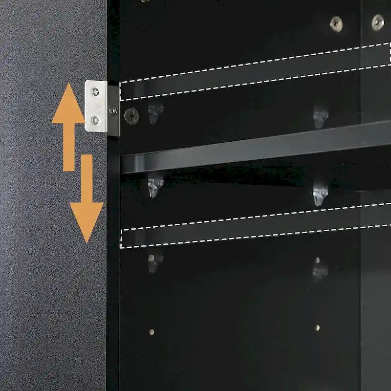 Armoire de cuisine autoportante de 71 po, Armoire de rangement haute avec tiroir et étagères réglables, Placard de sol à 2 portes