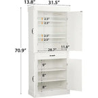 Armoire de cuisine autoportante de 71 po, Armoire de rangement haute avec tiroir et étagères réglables, Placard de sol à 2 portes