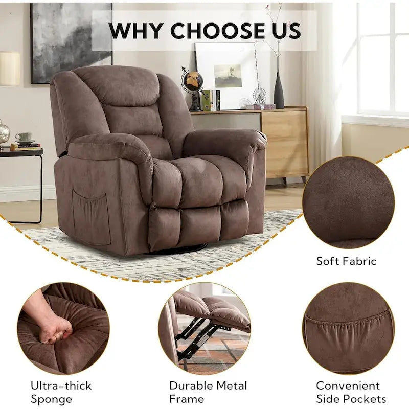 Fauteuil Inclinable Pivotant Oversize Manuel