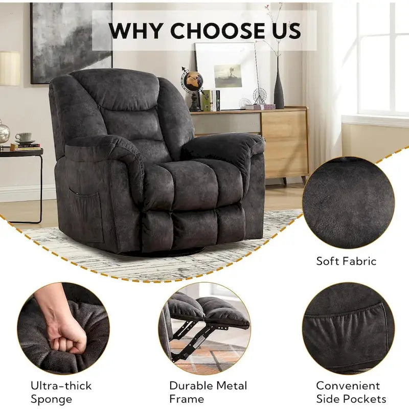 Fauteuil Inclinable Pivotant Oversize Manuel