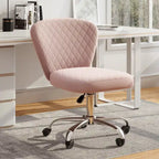 Chaise de bureau pivotante réglable sans accoudoirs en velours Corvus