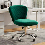 Chaise de bureau pivotante réglable sans accoudoirs en velours Corvus