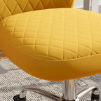 Chaise de bureau pivotante réglable sans accoudoirs en velours Corvus