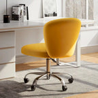 Chaise de bureau pivotante réglable sans accoudoirs en velours Corvus