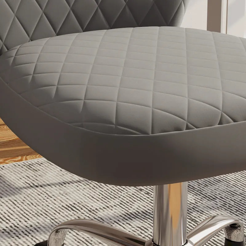 Chaise de bureau pivotante réglable sans accoudoirs en velours Corvus