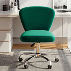 Chaise de bureau pivotante réglable sans accoudoirs en velours Corvus