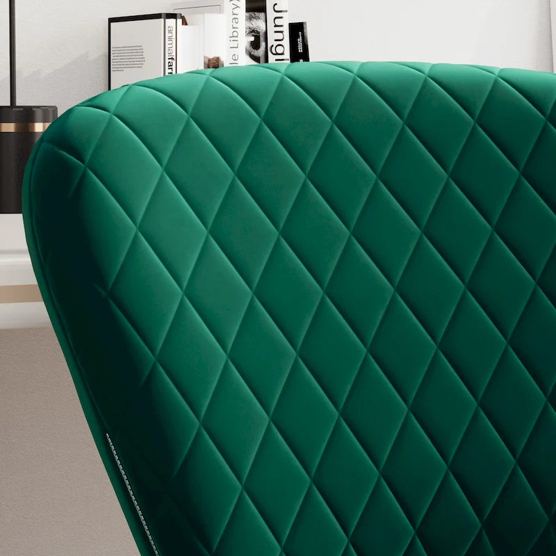 Chaise de bureau pivotante réglable sans accoudoirs en velours Corvus