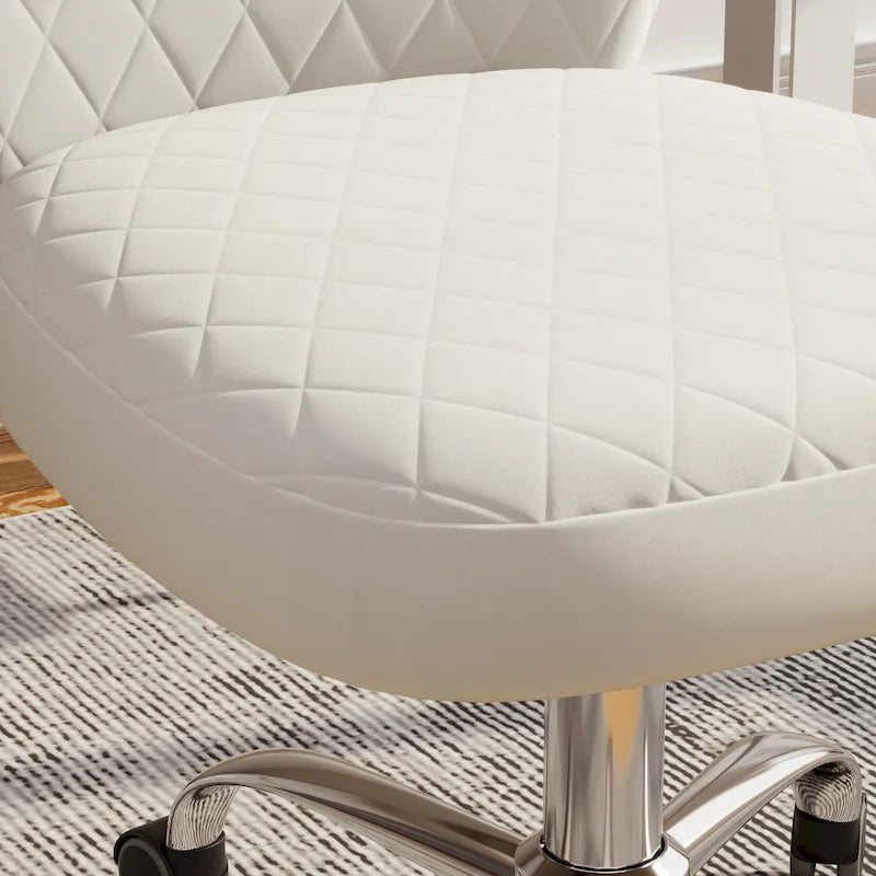 Chaise de bureau pivotante réglable sans accoudoirs en velours Corvus