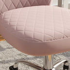 Chaise de bureau pivotante réglable sans accoudoirs en velours Corvus