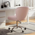 Chaise de bureau pivotante réglable sans accoudoirs en velours Corvus