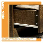 Armoire à portes battantes avec tiroirs et tringle à vêtements, marron