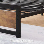 Base de lit plateforme avec tête de lit, aucun sommier tapissier requis, charge maximale de 317 kg, marron rustique