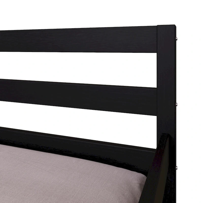 Lit de repos double en bois rustique avec lit gigogne