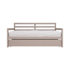 Lit de repos double en bois rustique avec lit gigogne