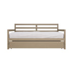 Lit de repos double en bois rustique avec lit gigogne