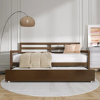 Lit de repos double en bois rustique avec lit gigogne