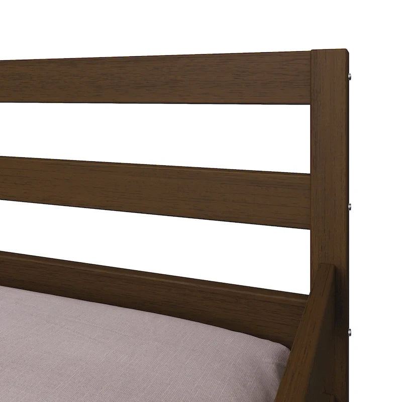 Lit de repos double en bois rustique avec lit gigogne
