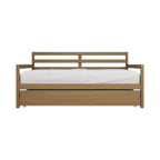 Lit de repos double en bois rustique avec lit gigogne