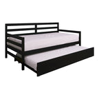 Lit de repos double en bois rustique avec lit gigogne