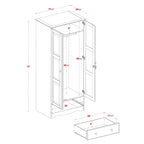 Armoire flexible en bois massif avec poignées en métal ou en bois