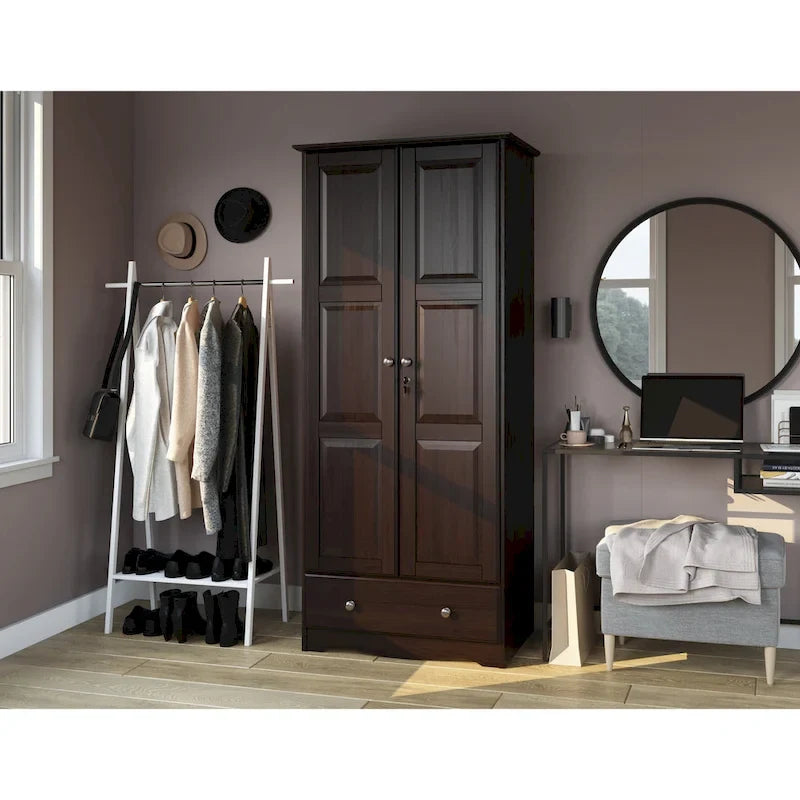 Armoire flexible en bois massif avec poignées en métal ou en bois