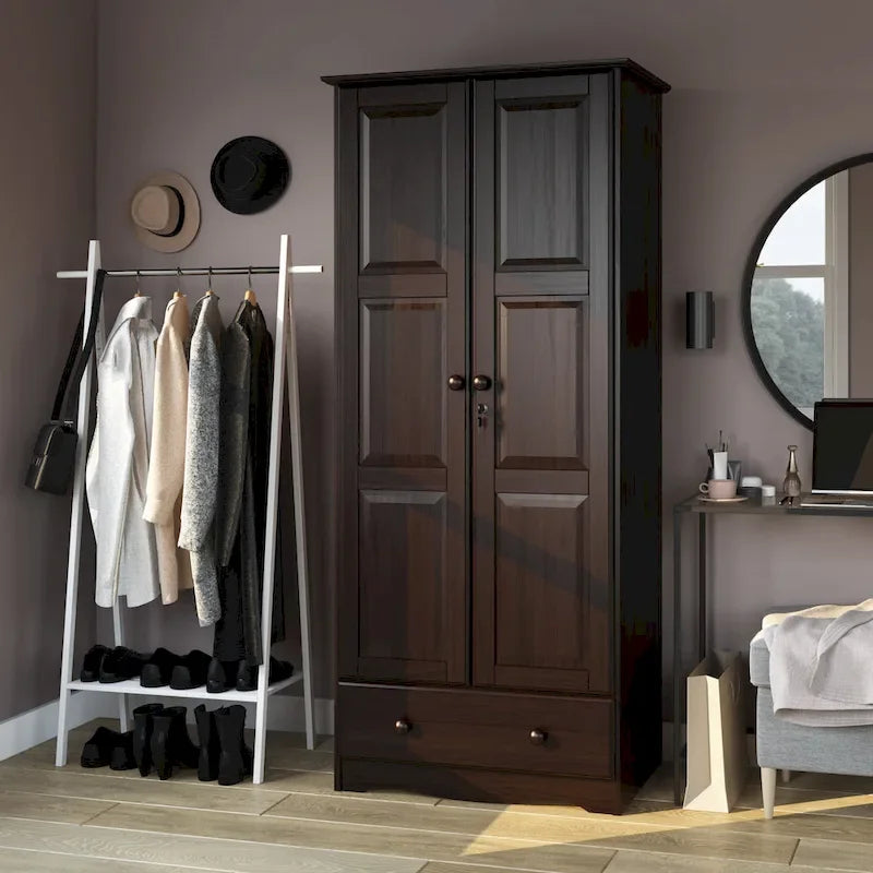 Armoire flexible en bois massif avec poignées en métal ou en bois