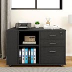 Meuble Classeur en Bois avec Station de Charge Classeur Latéral Mobile Verrouillable Compatible avec les Dossiers de Taille A4 Lettre Légal