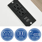 Meuble Classeur en Bois avec Station de Charge Classeur Latéral Mobile Verrouillable Compatible avec les Dossiers de Taille A4 Lettre Légal