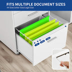 Meuble Classeur en Bois avec Station de Charge Classeur Latéral Mobile Verrouillable Compatible avec les Dossiers de Taille A4 Lettre Légal