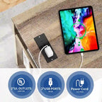 Meuble Classeur en Bois avec Station de Charge Classeur Latéral Mobile Verrouillable Compatible avec les Dossiers de Taille A4 Lettre Légal
