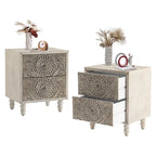 Tables de chevet Mid-Century Modern avec tiroir (lot de 2)