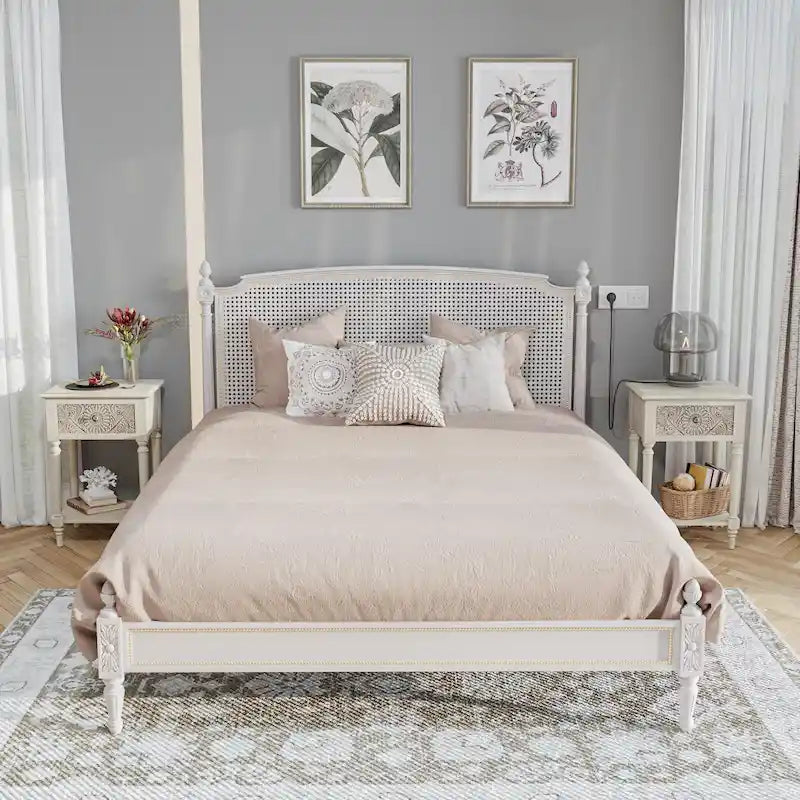 Tables de chevet Mid-Century Modern avec tiroir (lot de 2)