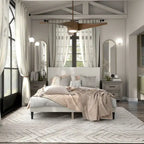Lit plateforme queen réglable Gail Modern White Boucle